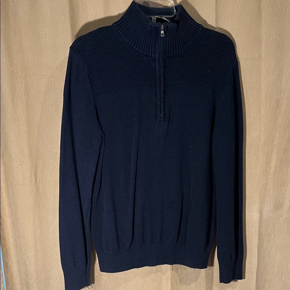 Merona Navy Quarter-Zip Knit Sweater
